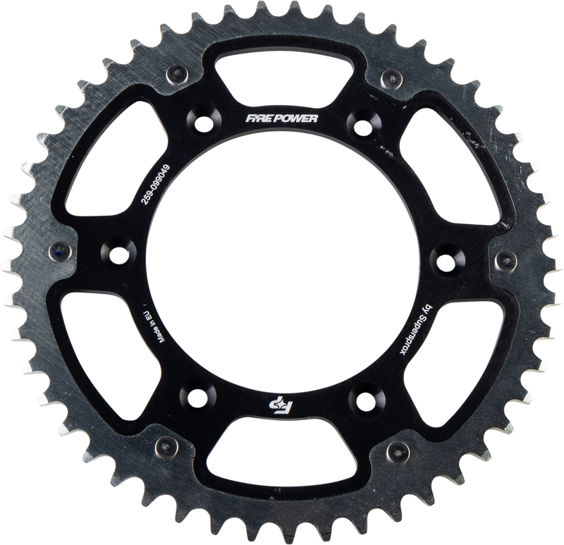 Fire Power 259-099049 FPH-990-49-BLK REAR SPROCKET HYBRID 49T BLK/SIL