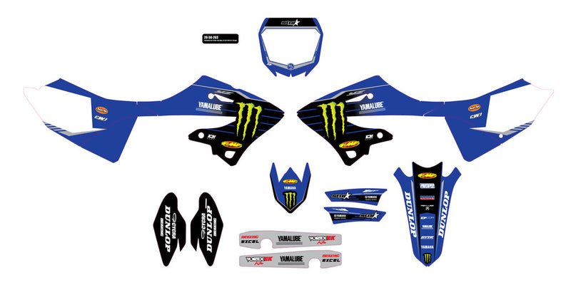 D-Cor Complete Kit 23 Blue MEY YZ 125/250 WHT BG - 20-50-263 Yamaha YZ 125 / YZ 250 2022-2023