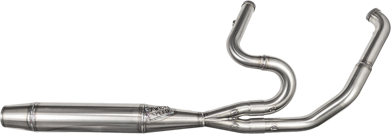 Sawicki 2IN1 Twin CAM FLT MID Length Pipe Brushed SS For Harley Touring 1995-2016