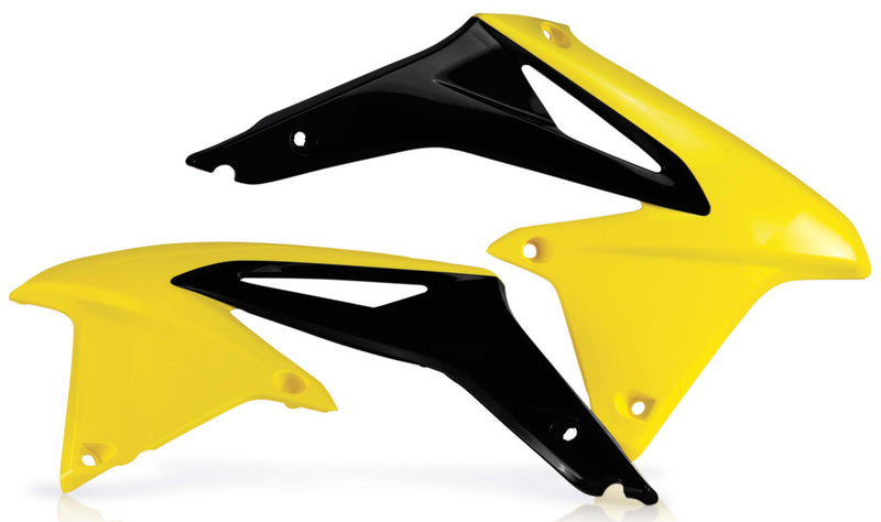 Acerbis Radiator Shrouds Yellow Black - 2113865137 Suzuki RMZ 450 2008-2017