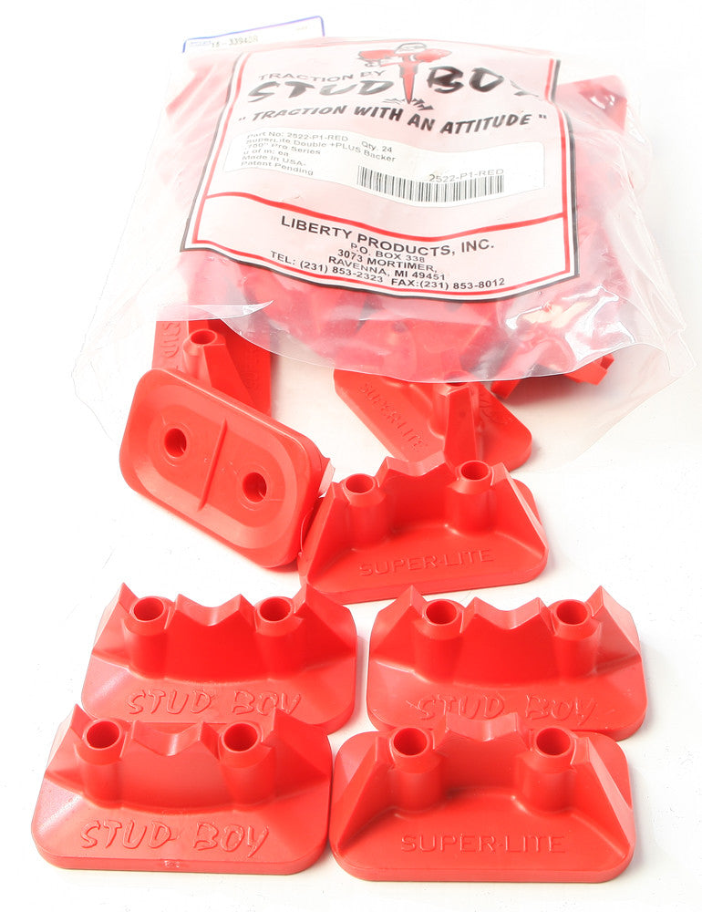 Stud Boy 18-33940R 2522-P1-RED SUPER-LITE PRO SERIES DOUBLE BACKERS .75" 24/PK RED