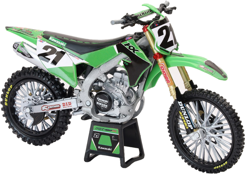 New Ray Toys 959-0171 58413 1:12 SCALE KAWASAKI FACTORY TEAM KX450F JASON ANDERSON #21