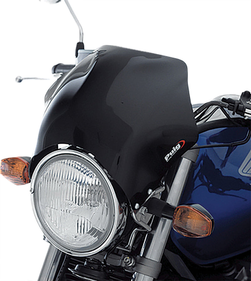 Puig Hi-Tech Parts Windscreen Raptor Headlight Mount Black - 0013N For Triumph Motorcycles 2001-2019 | Ducati 1000 / Scrambler Classic 2007-2010
