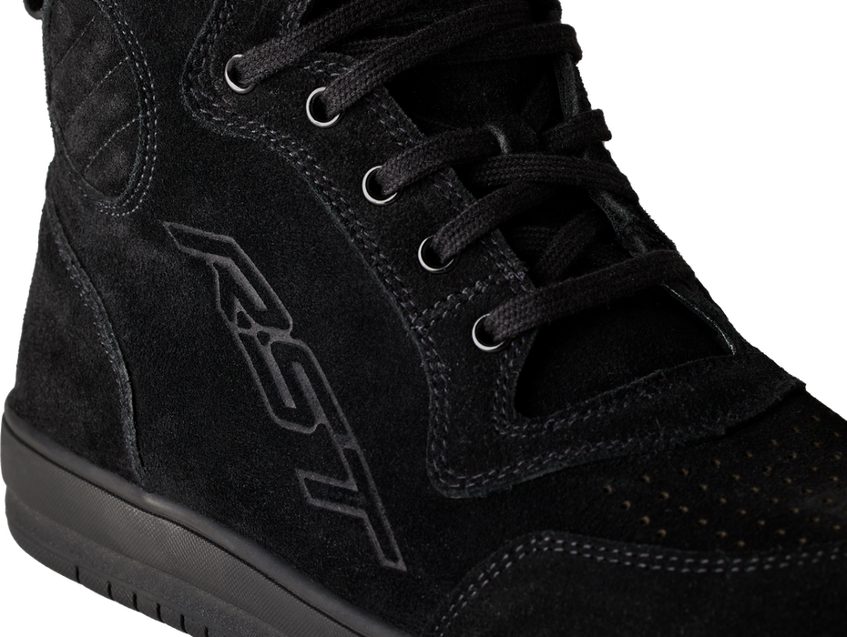 Rst 556-3062042 103062BLK-42 LADIES HITOP MOTO SNEAKER CE BLACK SUEDE SZ 10