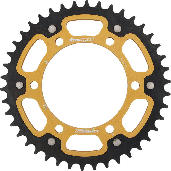 Supersprox Rear Stealth Sprocket Aluminum Steel 42T-520 GLD - RST-486-42-GLD Yamaha R3 2015-2017