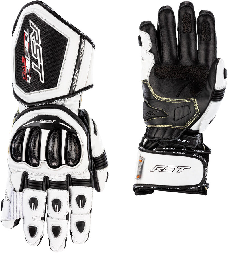 Rst 556-3495306 103495WHI-06 WOMENS TRACTECH EVO 4 CE GLOVE WHITE/BLACK LEATHER SM