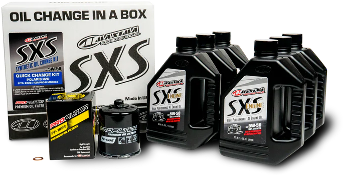 Maxima Racing Oil SXS OIL Quick Change Kit 5W50 With Black OIL Filter - 90-229013 Polaris RZR 2022-2025