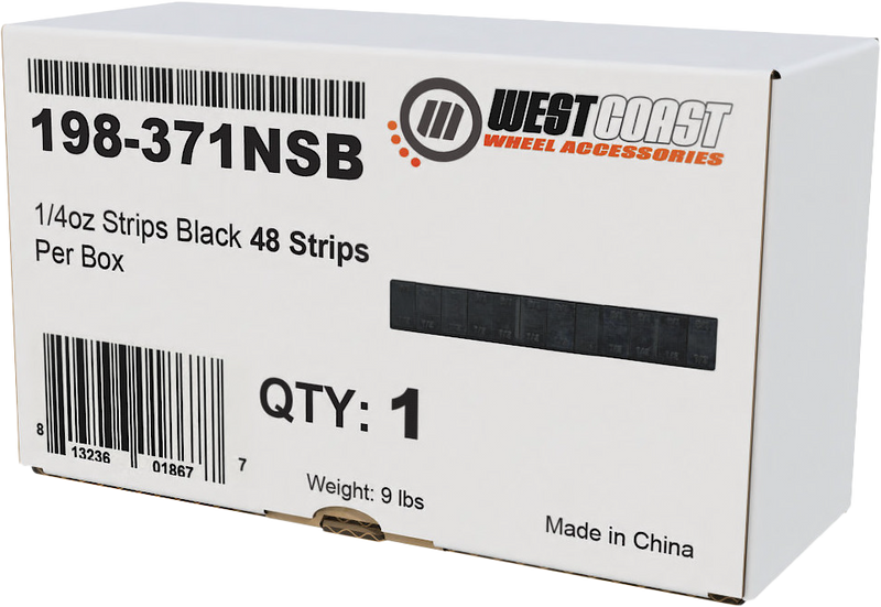 Fire Power 85-3494 198-371NSB 1/4OZ STRIPS BLACK 48 STRIPS/BOX