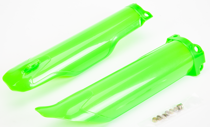 Polisport Fork Guards Lime Green - 8351800008 Kawasaki Dirt Bikes 2009-2024