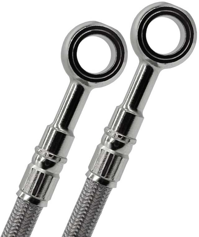Galfer 17-9907 FK003D975-4 BRAKE LINES SS FRONT/REAR 4 LINE SIL YAM