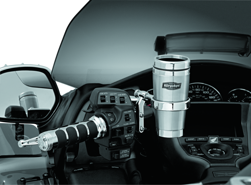 Kuryakyn 1463 Drink Holder With Stainless Steel Mug For Perch Mount Chrome - Photo - Primary