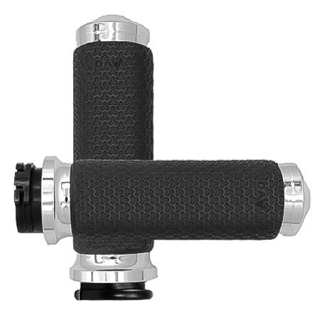 Avon Cable Throttle Memory Foam Grip Chrome - MF-63B-CH For Harley Motorcycles 1984-2018
