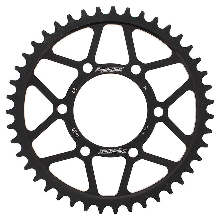 Supersprox Rear Sprocket Steel 43T-525 Black - RFE-1489-43-BLK Kawasaki Motorcycles 1996-2017