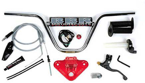 Bbr Motorsports H-Bar Triple Clamp Kit RED - 510-HXR-5041 Honda XR50R / CRF50F 2000-2021