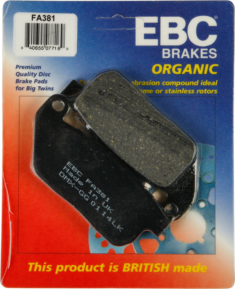 Ebc Brake Pads Organic - FA381 For Harley Sportster 2004-2013