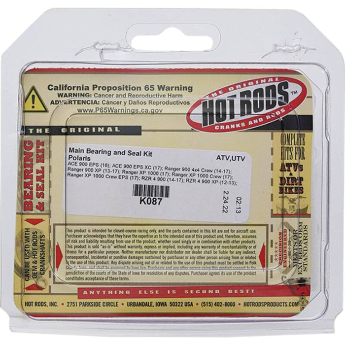 Hot Rods K087 2016 ACE 900 EPS/2017 ACE 900 EPS XC Main Bearing & Seal Kit - Photo - Primary
