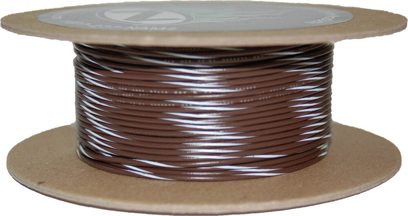 Namz Custom Cycle 850-09210 NWR-19-100-20 100' SPOOL 20-GAUGE WIRE (BROWN/WHITE STRIPE)