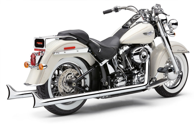 Cobra BAD Hombre True Dual Fishtails Chrome Softail - 6988 For Harley Softail 2007-2011