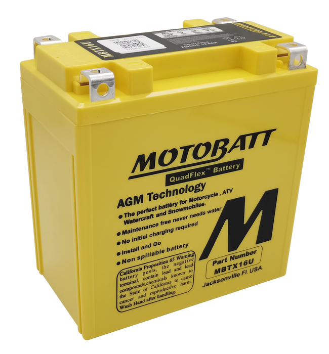 Motobatt 491-1012 MBTX16U BATTERY MBTX16U SEALED FACTORY ACTIVATED