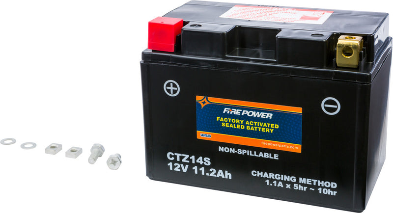 Fire Power Battery Sealed Factory Activated - CTZ14S For Honda Motorcycles 2001-2017 | KTM Motorcycles 2006-2013 | Yamaha Motorcycles 2006-2020