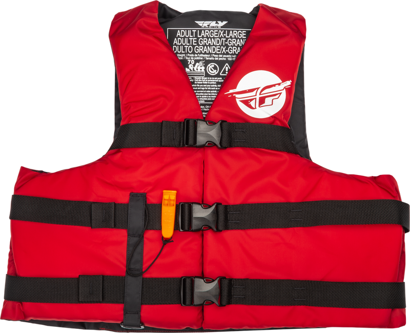 Fly Racing 221-304132X 221-304132X NYLON FLOTATION VEST RED/WHITE 2X