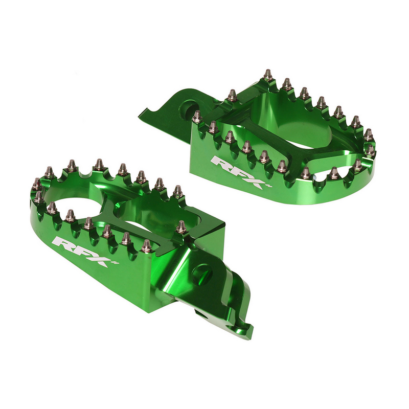 RFX Footpegs Green - FXFR 20100 99GN Kawasaki KX 250 / KX 450 2006-2025