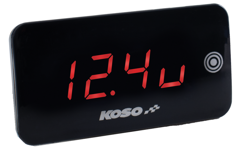 Koso North America 27-5847R BA068041 SUPER SLIM TOUCH SCREEN VOLT & TEMP GAUGE RED DISPLAY