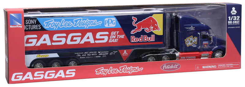 New Ray Toys 959-0165 11053 SCALE 1:32 TLD RED BULL GAS GAS RACING TRUCK