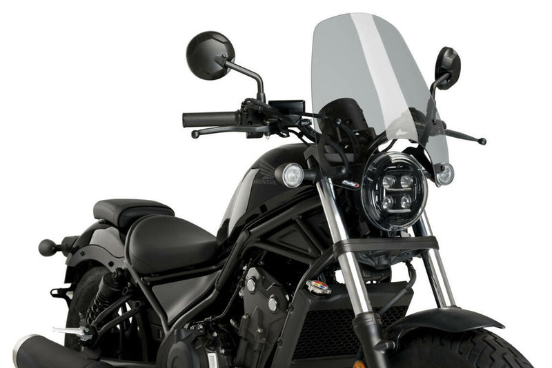 Puig Hi-Tech Parts Windscreen Naked NEW GEN Touring Smoke - 9462H Honda Rebel 2017-2025