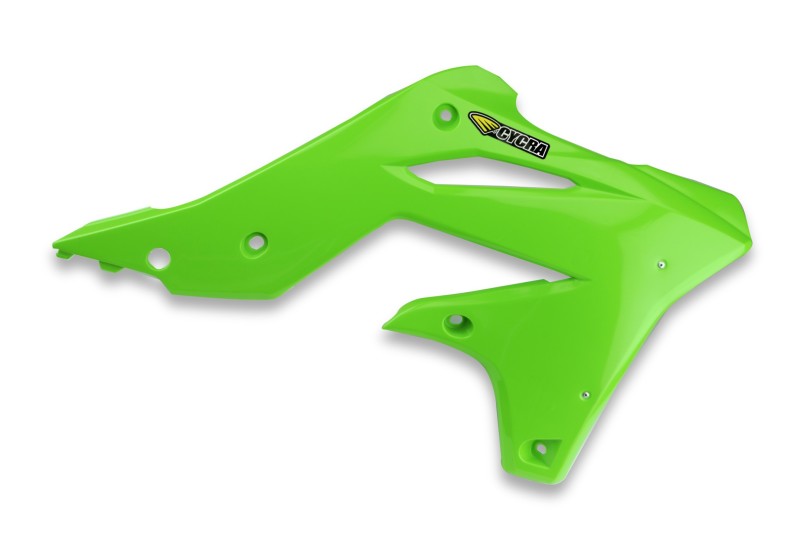 Cycra 1CYC-1865-72 13-16 Kawasaki KX250F Powerflow Radiator Shrouds - OEM Green - Photo - Primary