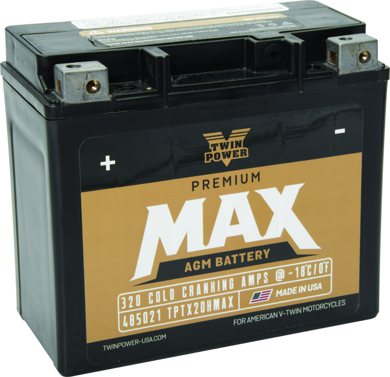 TwinPower 485021 Twin Power GYZ-20H Premium MAX Battery Replaces H-D 65991-82B Made In USA 320 CCA - Photo - Primary
