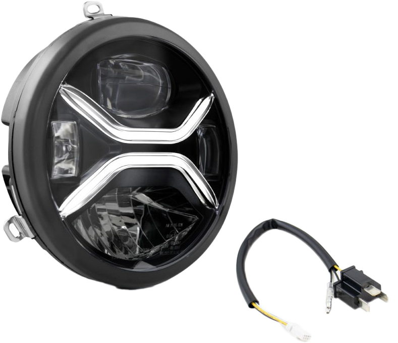 Koso North America 7" Zenith LED Headligh H4 Plug - GA030100 For Harley Motorcycles 1994-2013