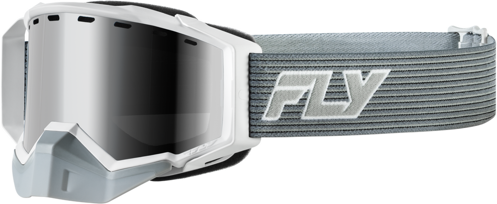 Fly Racing 37-4111 37-4111 ZONE ELITE SN GOGGLE GREY/WHTE W/BLK MIRROR PLRZD SMOKE LENS