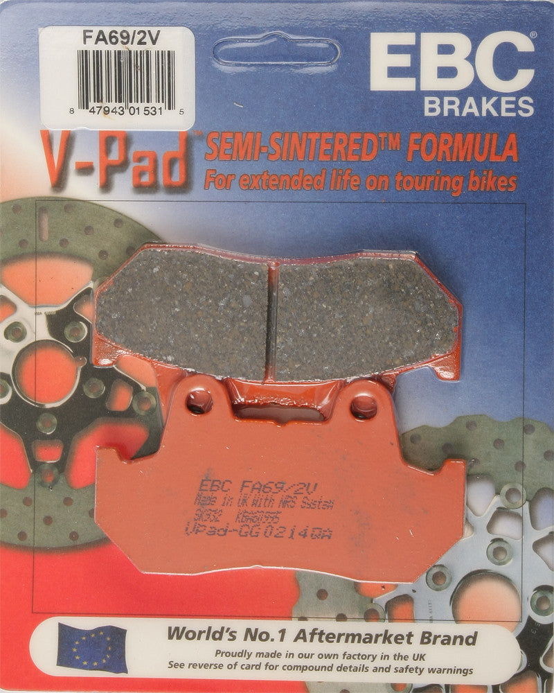 EBC Brake Pads Semi-Sintered V Series - FA69/2V Honda Motorcycles 1981-1982