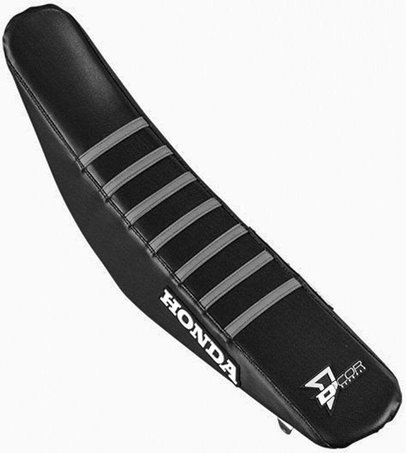 D'cor Visuals D-Cor Seat Cover Black Grey Ribs - 30-10-477 Honda CRF450R / CRF450RX / CRF250R 2017-2021