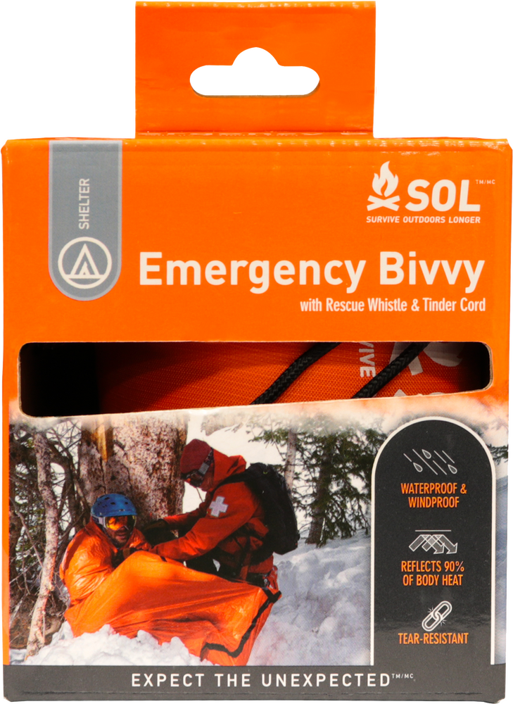 Amk 62-47500-6 0140-1142 SOL EMERGENVY BIVVY W/ RESCUE WHISTLE 6/PK