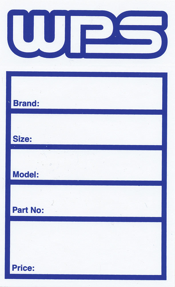 Wps 87-LABEL2 WPS TIRE STICKER TIRE LABELS 50/PK STICKERS