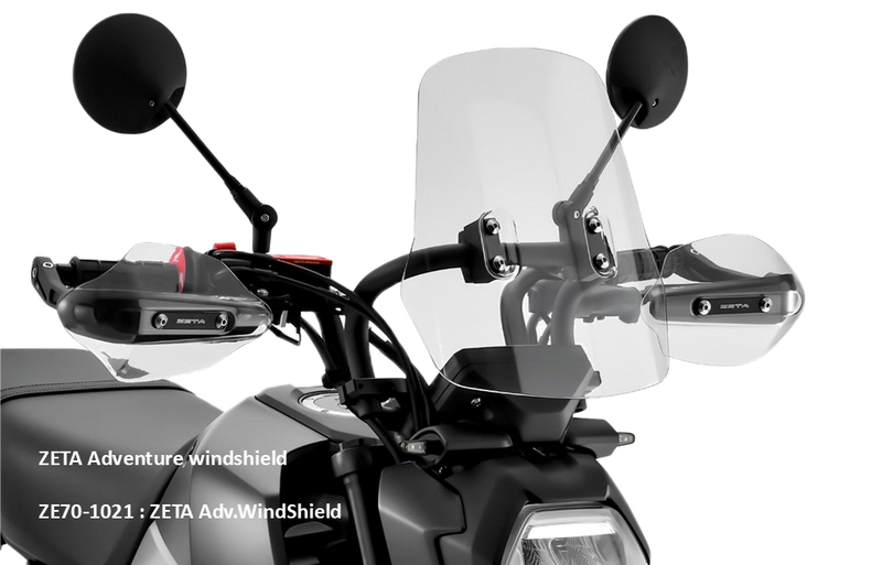 Zeta Windscreen Adventure - ZE70-1021 Honda Monkey 125 / Grom 2019-2024