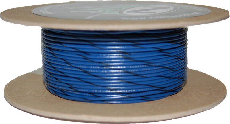 Namz Custom Cycle 850-08948 NWR-60-100 #18-GAUGE BLUE/BLACK STRIPE 100' SPOOL OF PRIMARY WIRE