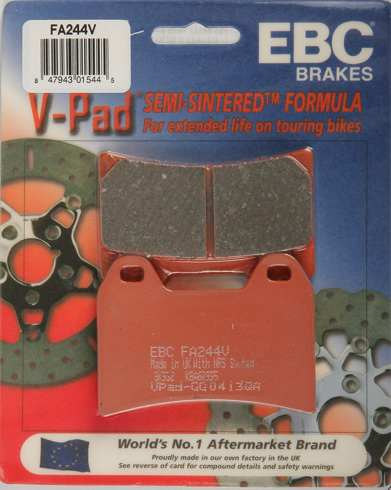 EBC Brake Pads V-Series - FA244V For Ducati Motorcycles 1997-2015 | Moto Guzzi Motorcycles 2007-2015 | Victory Motorcycles 1999-2007