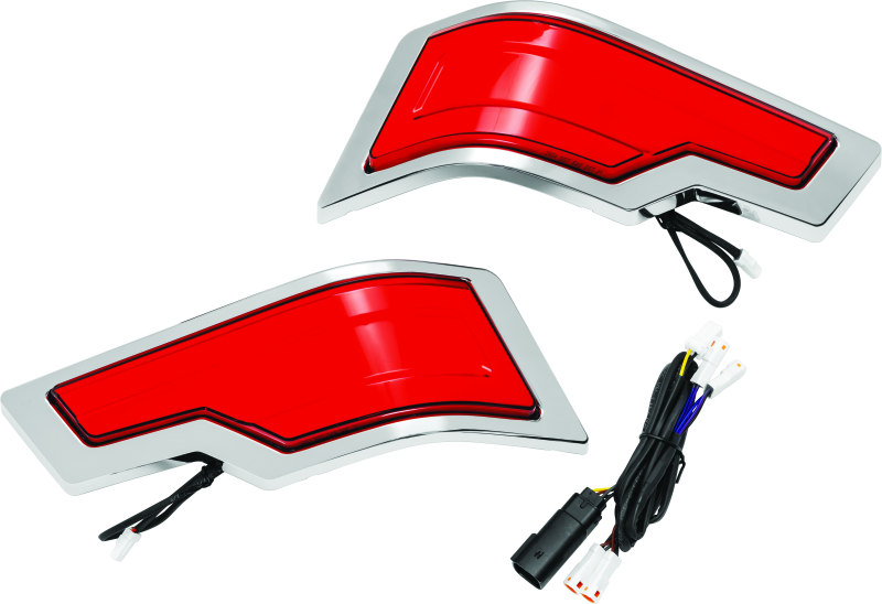 Kuryakyn 2954 Tracer Tour Pak Rear Lights Chrome Red Lens - Photo - Primary
