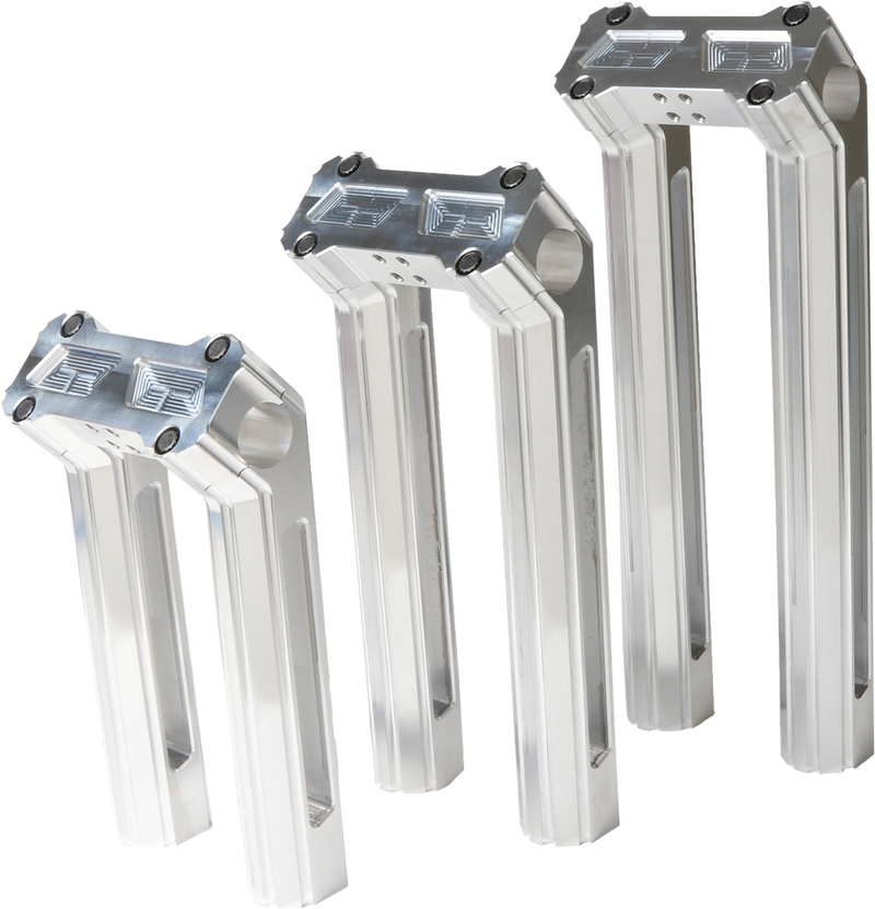 Hofmann Designs H D Billet Risers 10" RAW Kickback - HDB-1006R