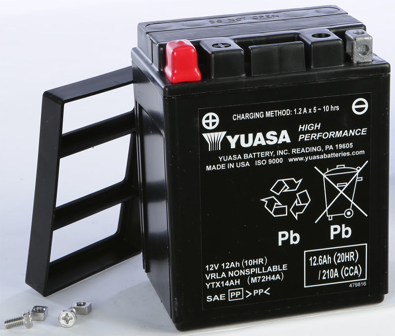 Yuasa Battery YTX14AH Sealed Factory Activated - YUAM72H4A For Indian Scout 2015-2024