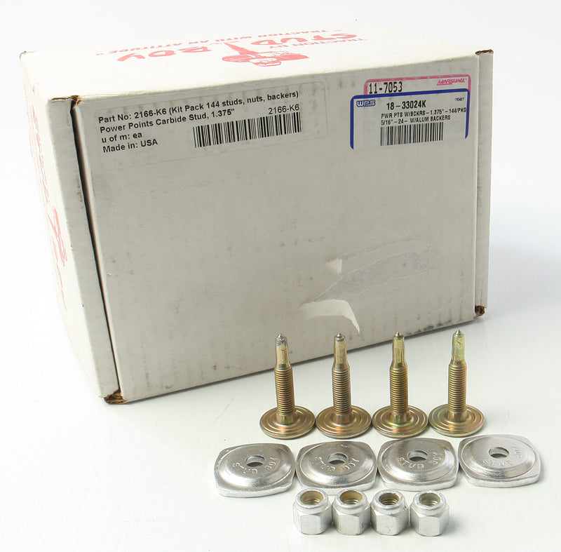 Stud Boy 18-33024K 2166-K6 POWER POINT W/BACKERS 1.375"-144/PKG 5/16"-24