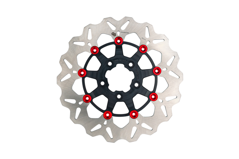 Gbrakes 17-DU077 GBDU077 ROTOR 11.5" FLOATING WAVE FR BLACK/RED BUTTONS