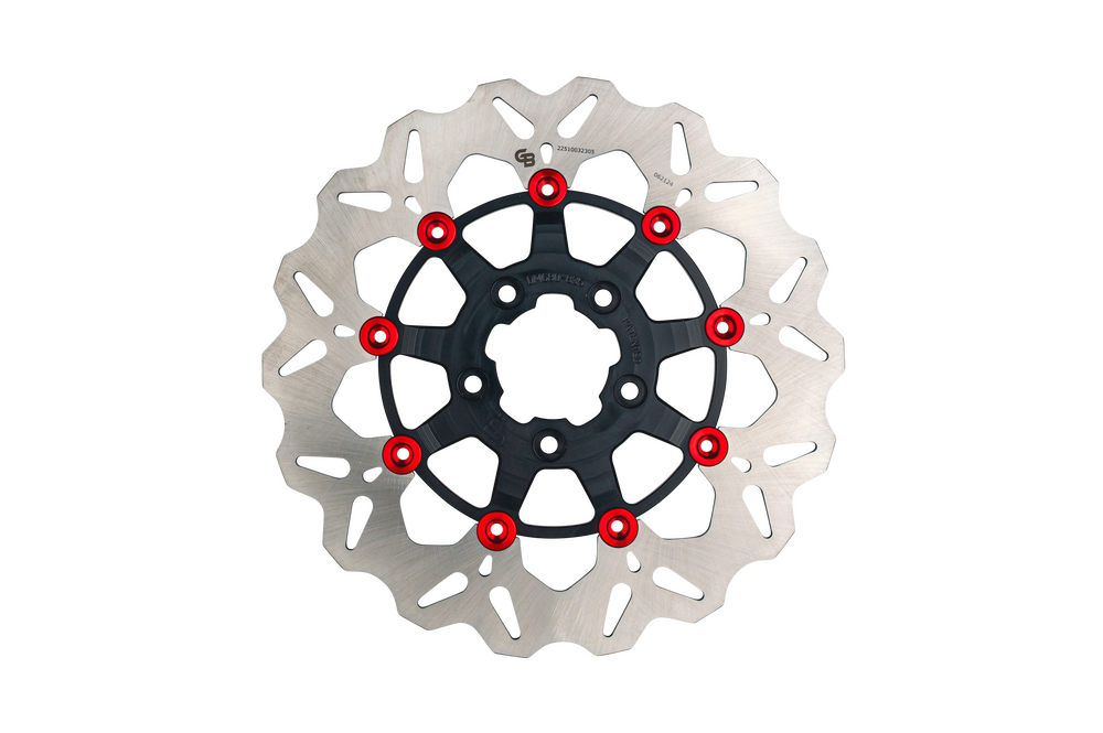 Gbrakes 17-DU077 GBDU077 ROTOR 11.5" FLOATING WAVE FR BLACK/RED BUTTONS