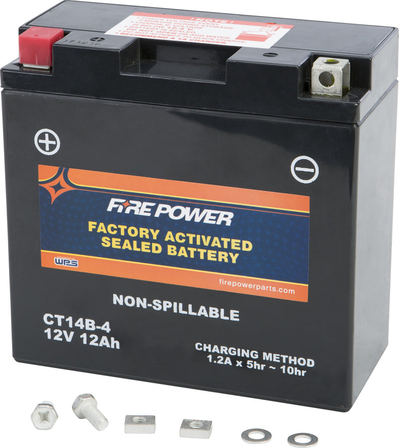 Fire Power Battery CT14B Sealed Factory Activated - CT14B-4 Yamaha Motorcycles 1999-2017