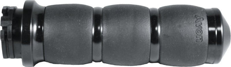 Avon Velvet Air Grips W Cable Throttle Black - AIR-96 For Harley Motorcycles 1984-2018