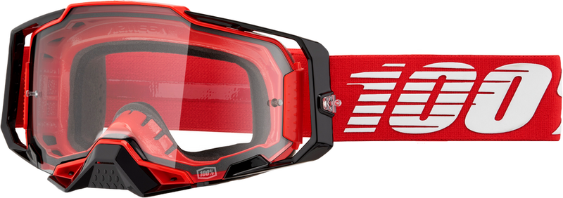 100% 610-5184 50004-00033 ARMEGA GOGGLE RED CLEAR LENS
