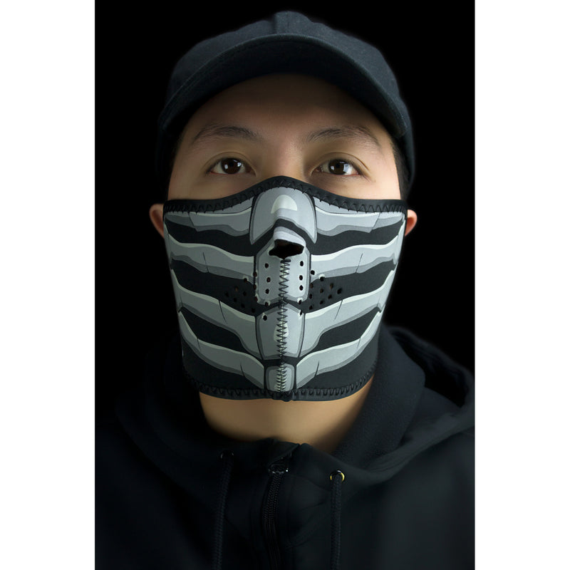 ZAN HEADGEAR 2503-0250 WNFM168HG Neoprene Half Mask — Glow-in-the-Dark Half Mask - Bonebreath Glow In The Dark